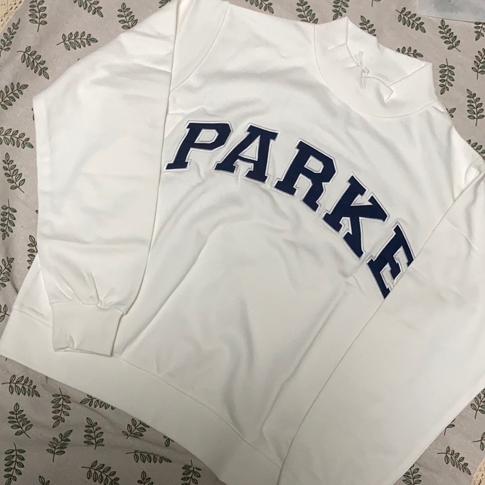 Parke Varsity Logo Relaxed-fit Mock Neck pullover size L /XL